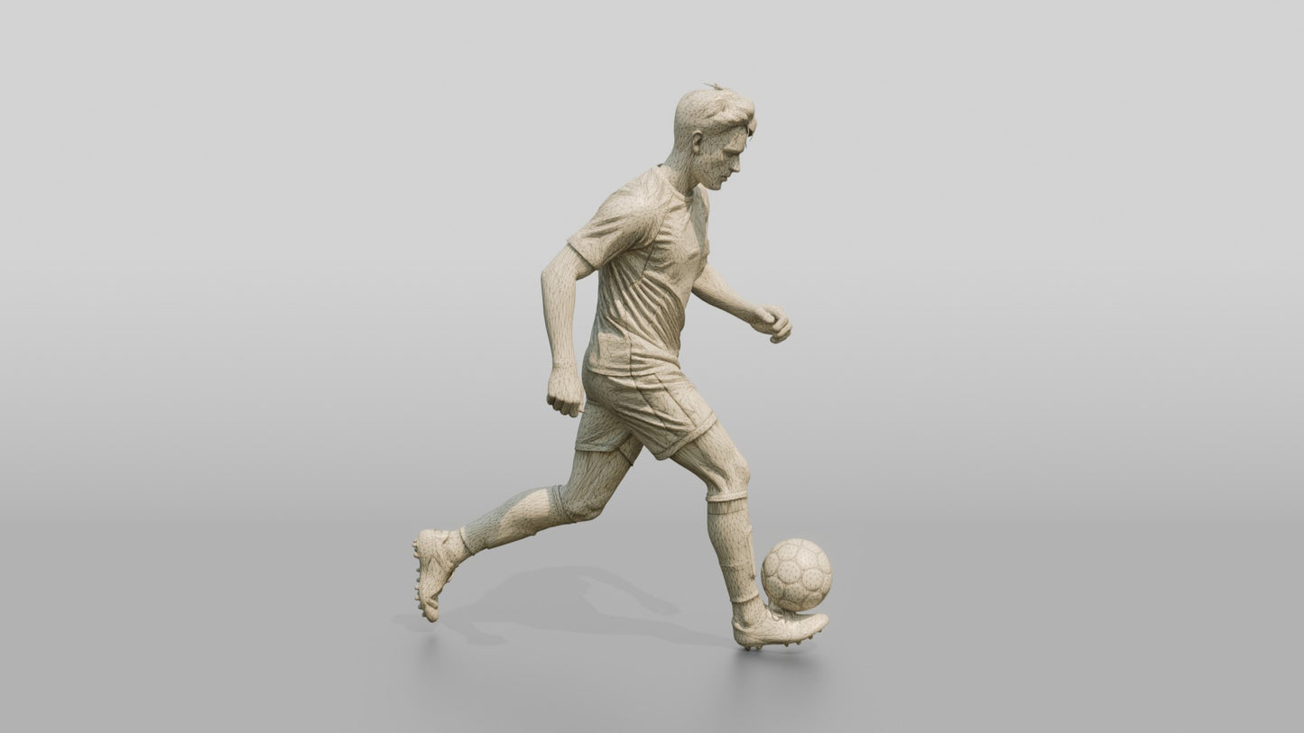 Soccer Player Trapping the Ball