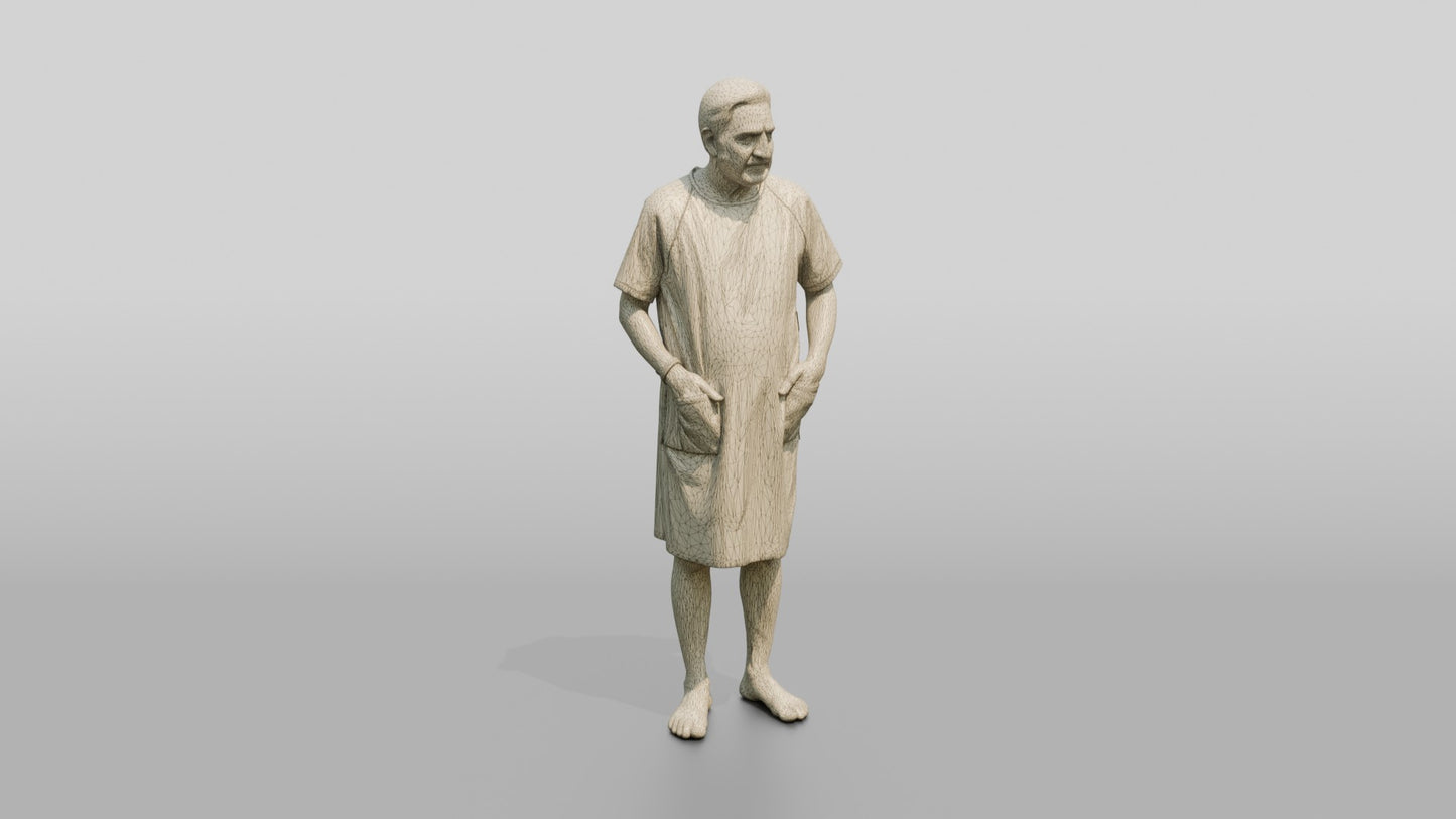 Elderly Man Patient Standing with Hands in Pockets