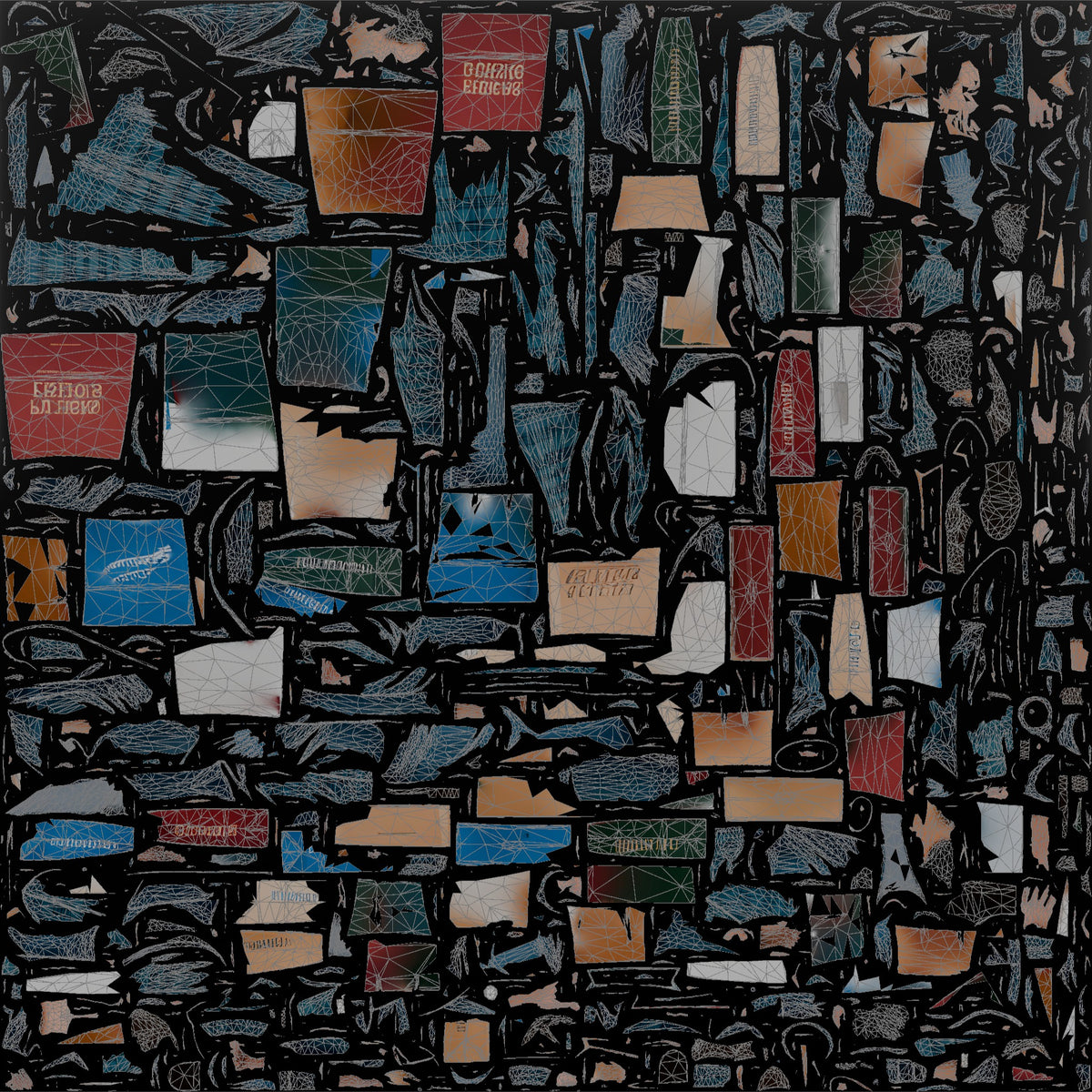 Man Customer Carrying Several Shopping Bags In Both Hands - UV layout, base color map
